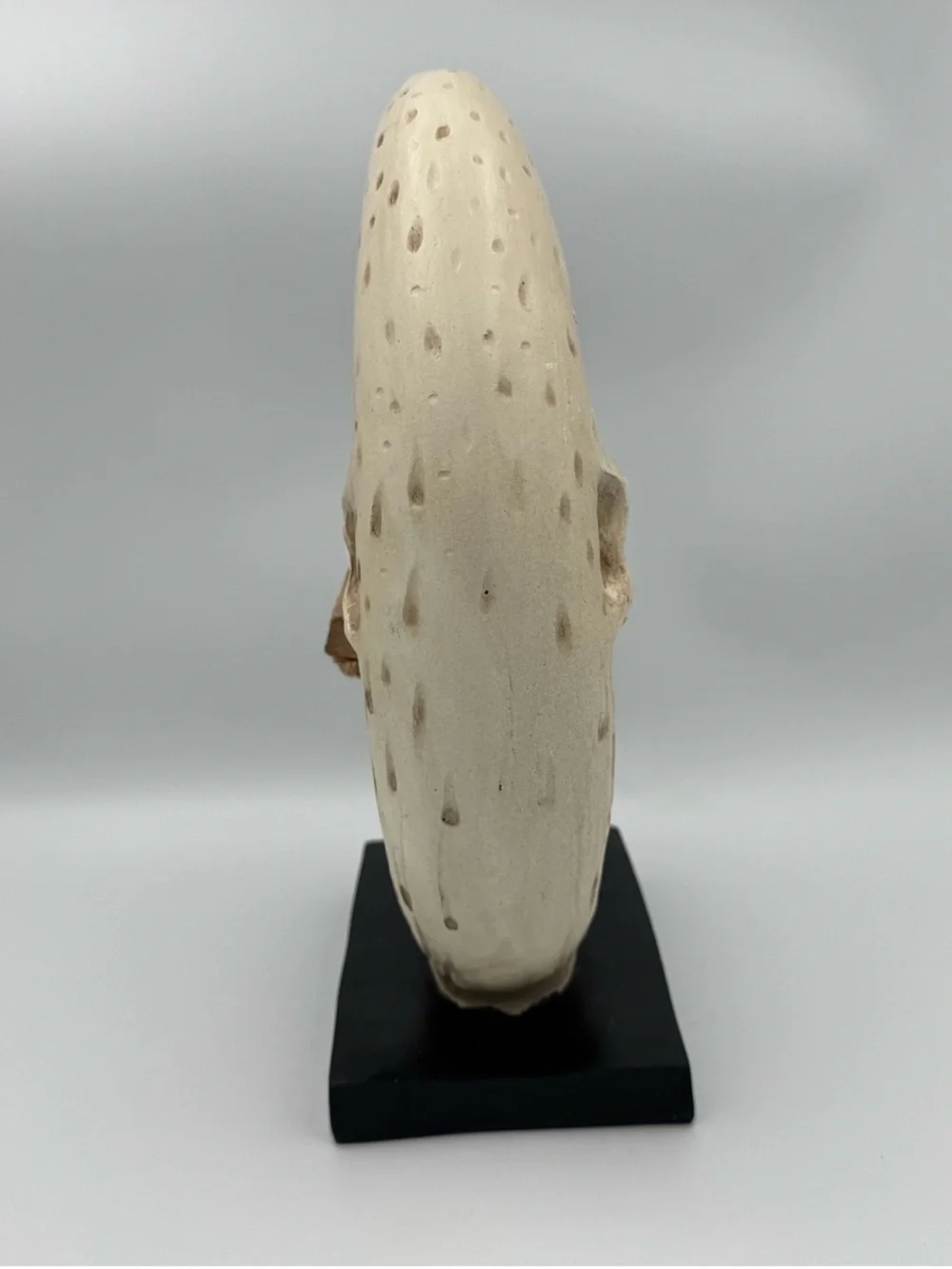 Ghost on Crescent Moon Figurine - White & Tan Halloween Decor
